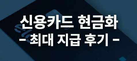 신용카드 현금화 후기